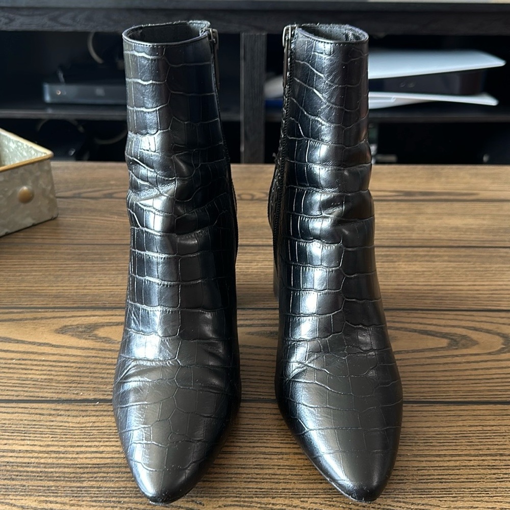 Aquatalia croc embossed boots
